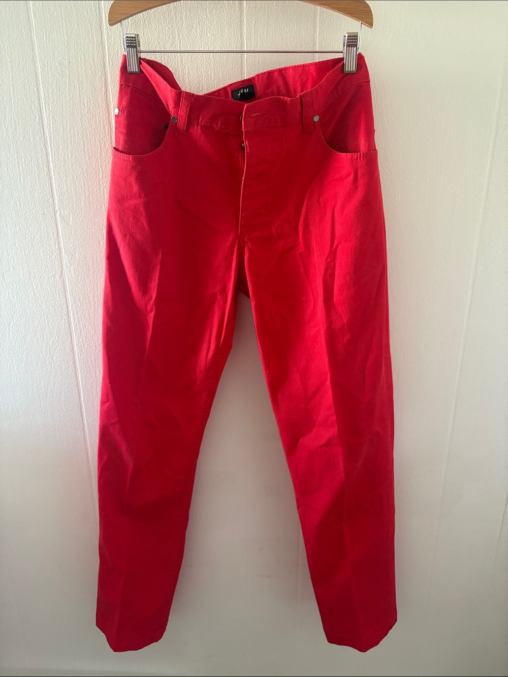 H&M Red Button-Front Pants